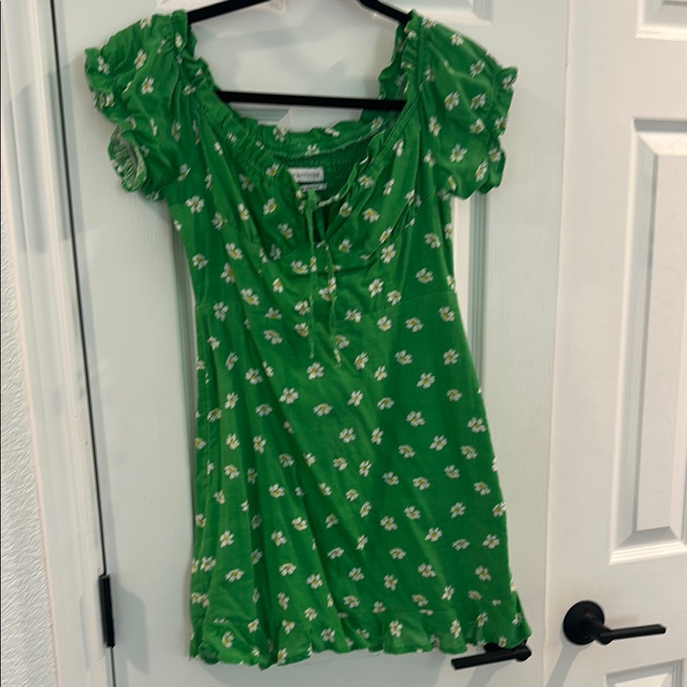 Fun Green Floral mini Dress